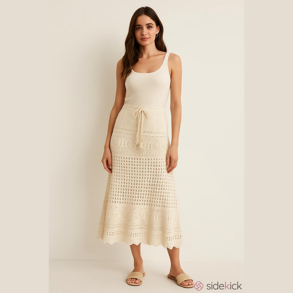 Boston Proper Crochet Skirt